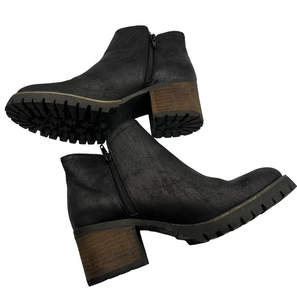 Carlos by Carlos Santana Ankle Boots Zips Lug Sole 3" Chunky Heel 8 1/2 Rugged - Picture 3 of 12